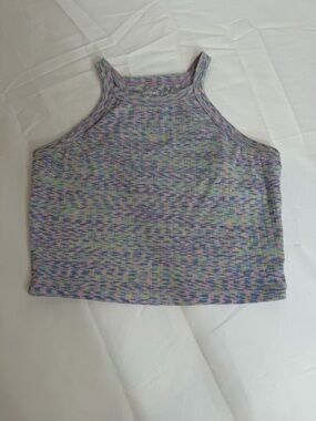 American Eagle Outfitters Pastel Multicolor Ribbed Cropped Tank